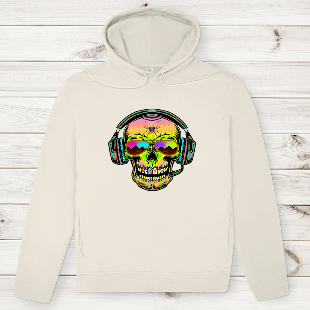 Herren Premium Bio Hoodie Skull Musik