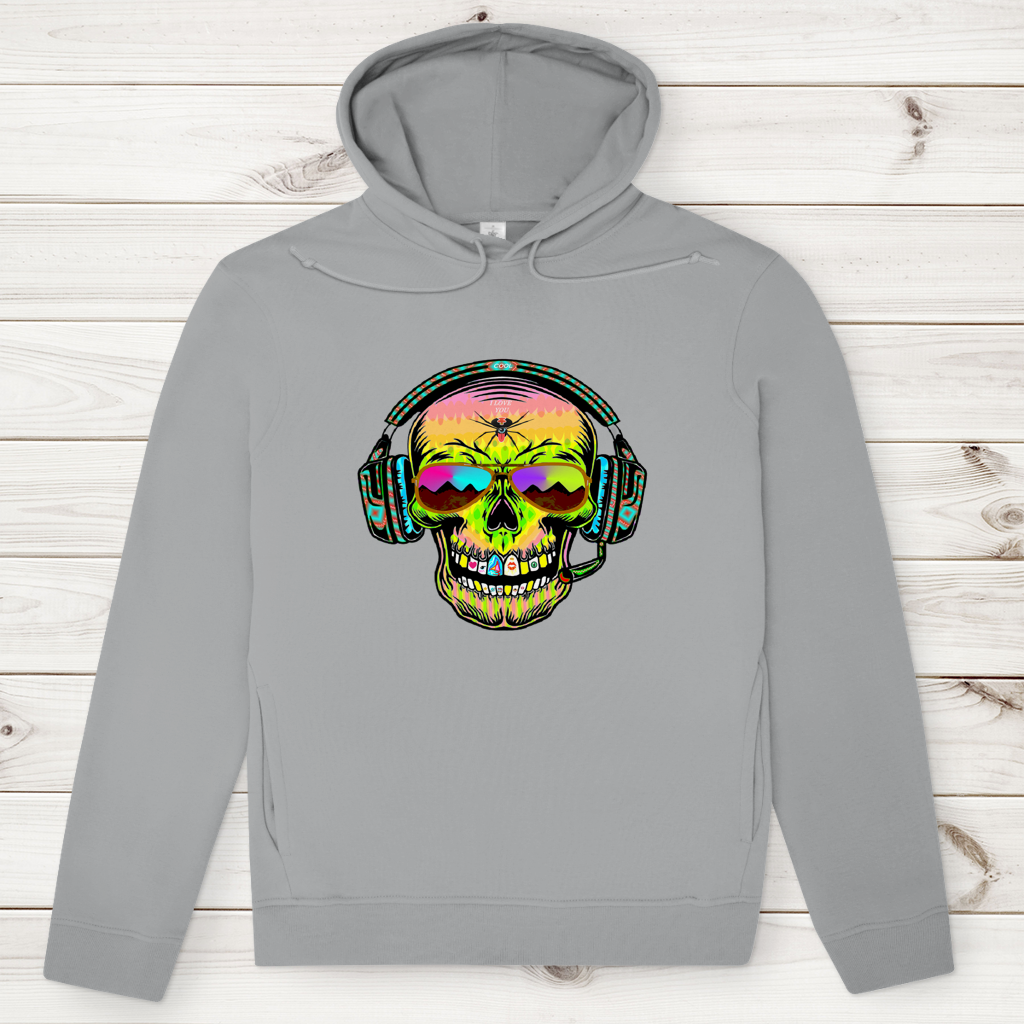 Herren Premium Bio Hoodie Skull Musik