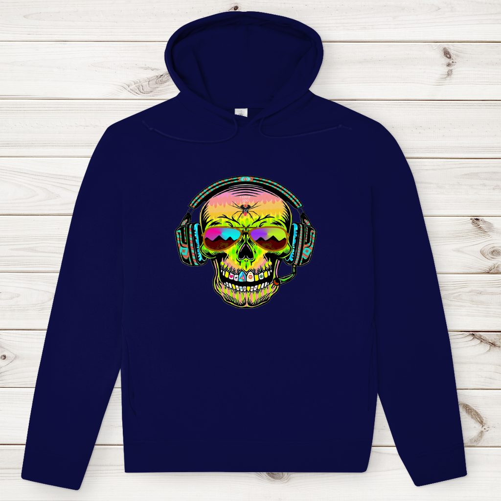 Herren Premium Bio Hoodie Skull Musik