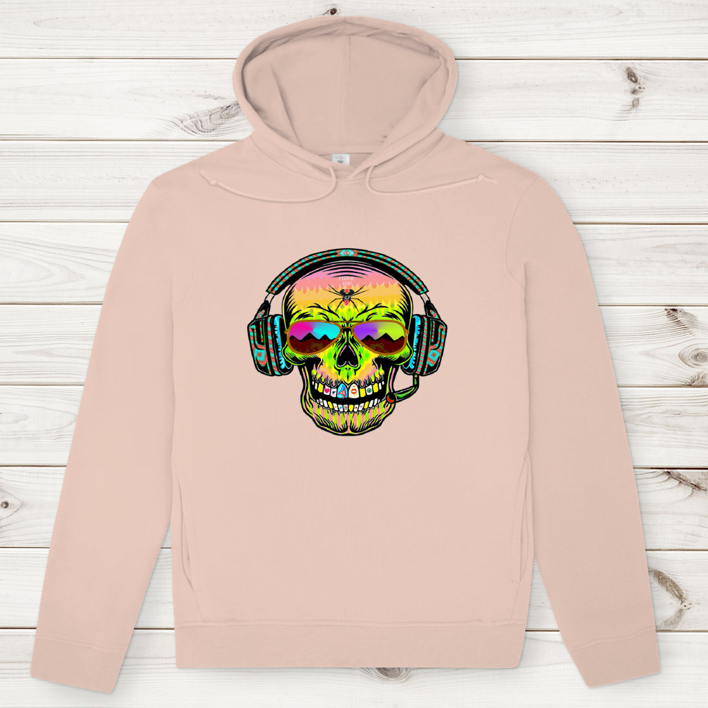 Herren Premium Bio Hoodie Skull Musik