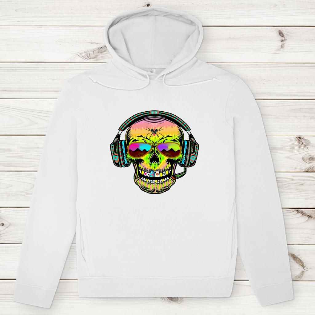 Herren Premium Bio Hoodie Skull Musik