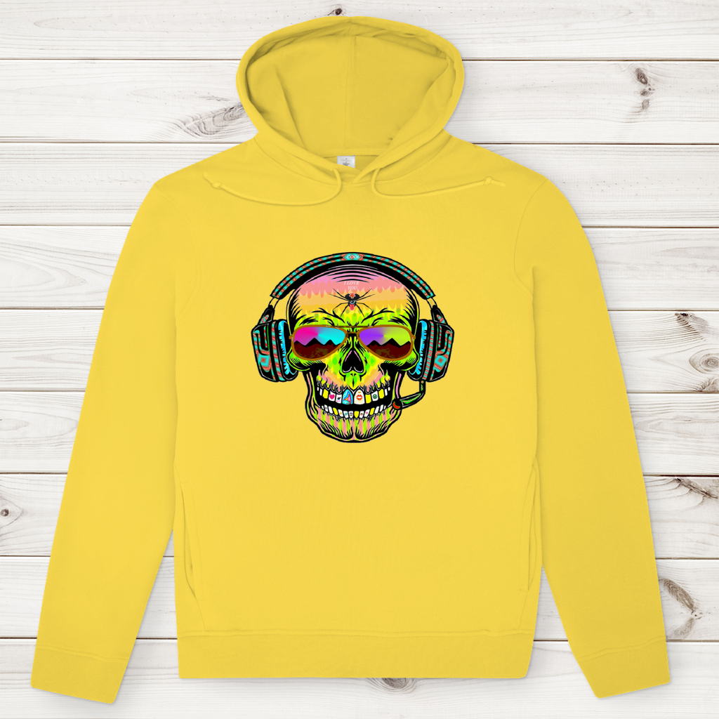 Herren Premium Bio Hoodie Skull Musik