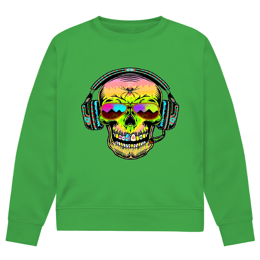 Herren Premium Bio Sweatshirt Skull Musik