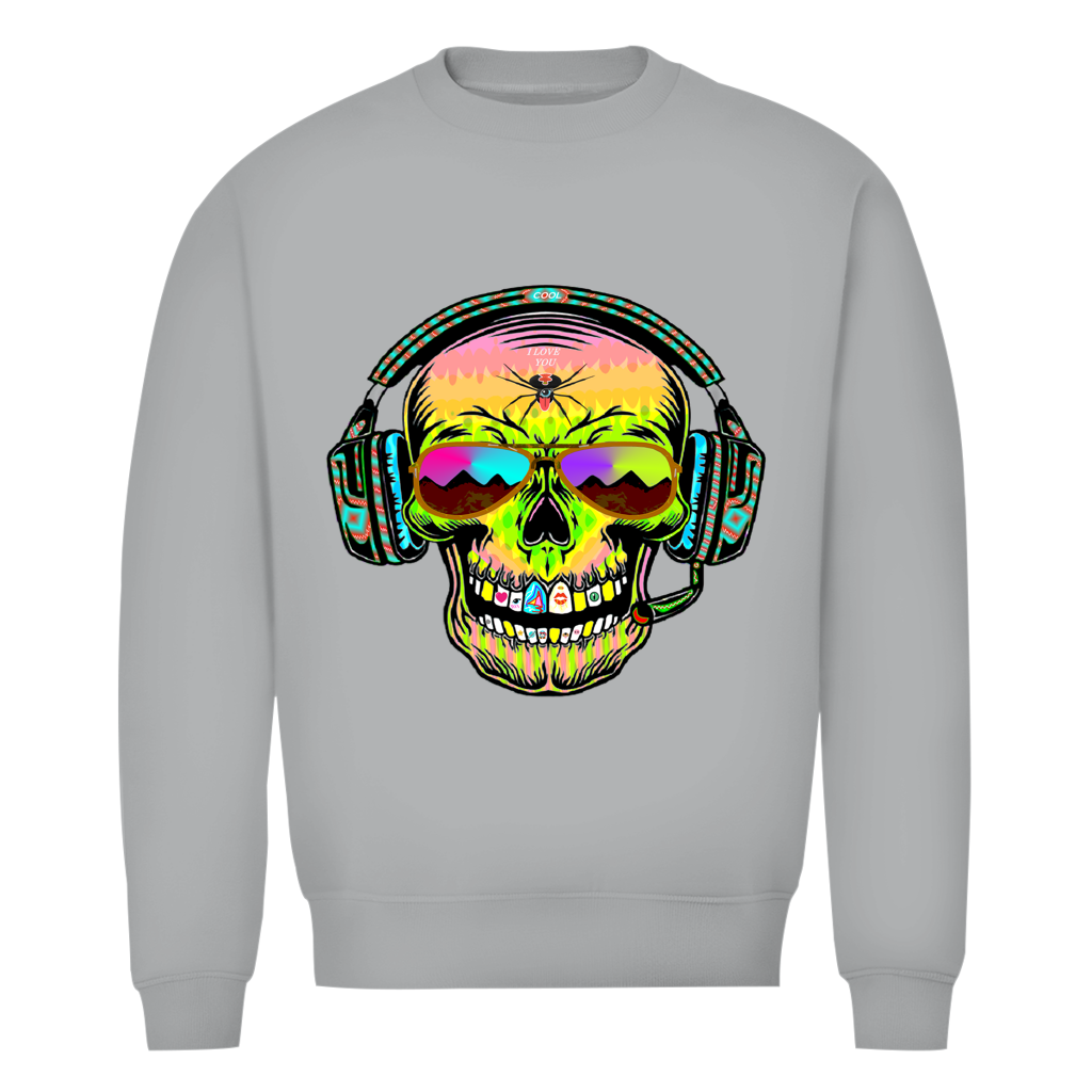 Herren Premium Bio Sweatshirt Skull Musik