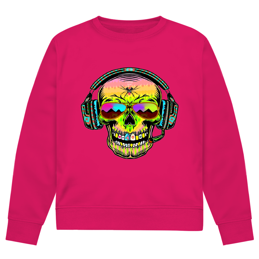 Herren Premium Bio Sweatshirt Skull Musik