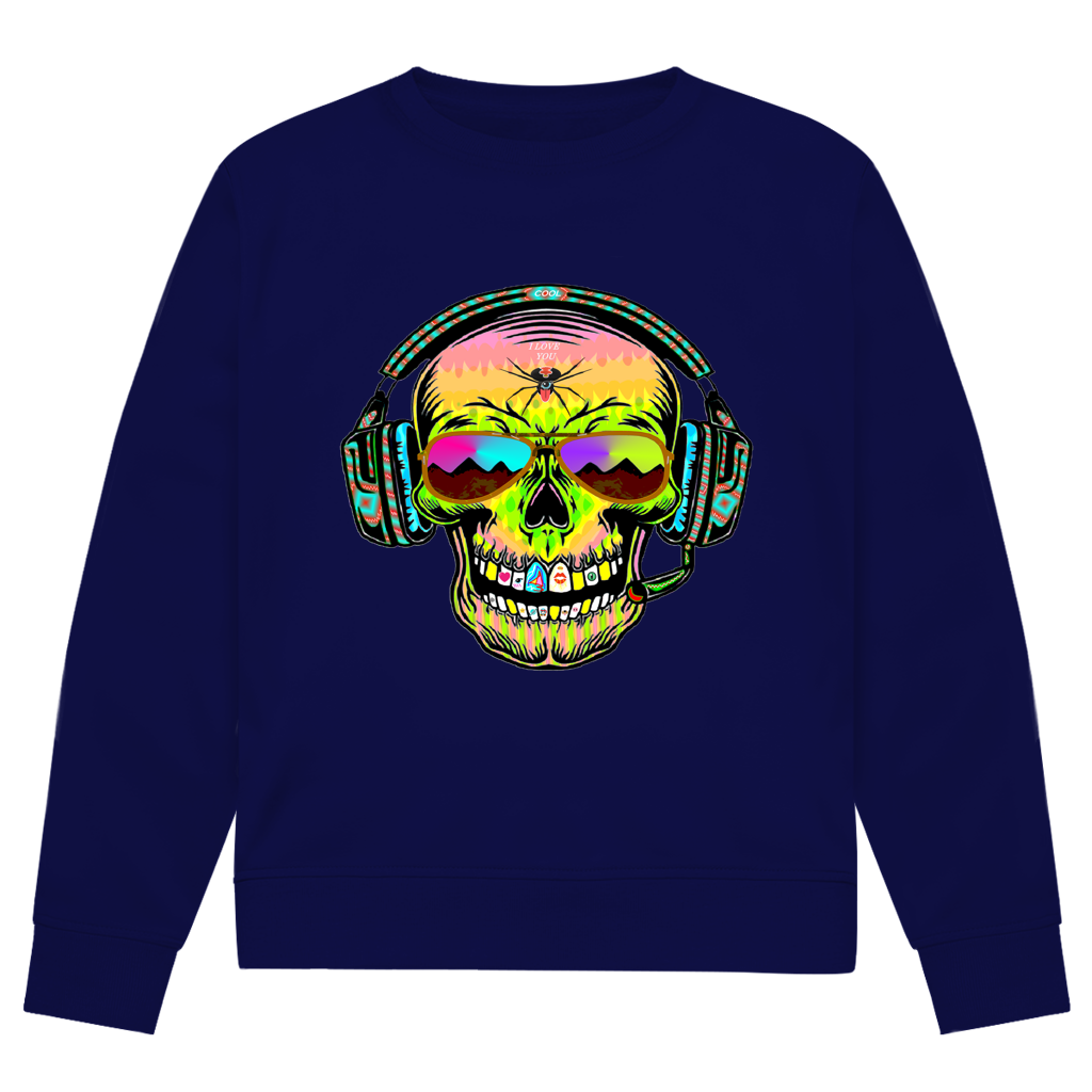 Herren Premium Bio Sweatshirt Skull Musik