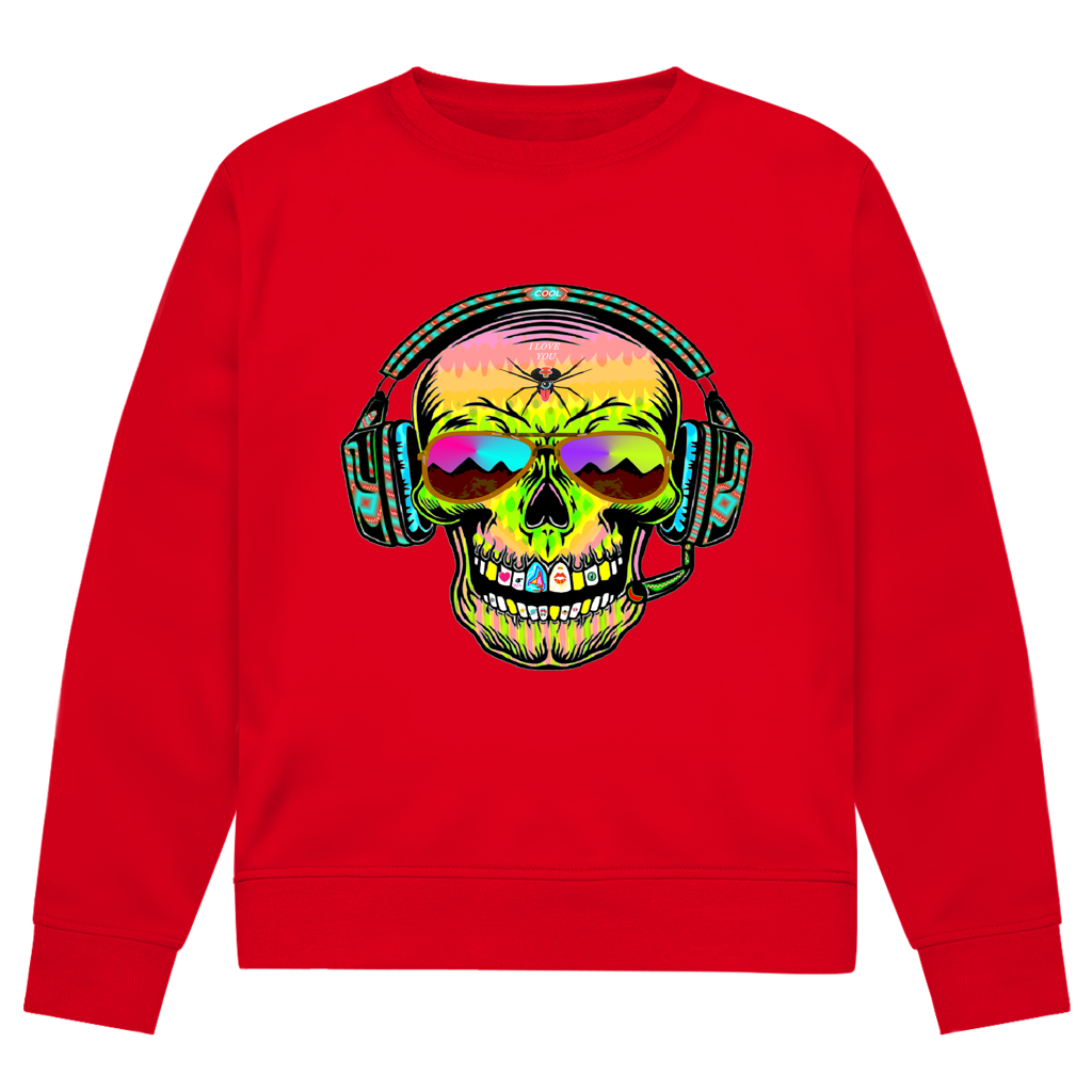 Herren Premium Bio Sweatshirt Skull Musik