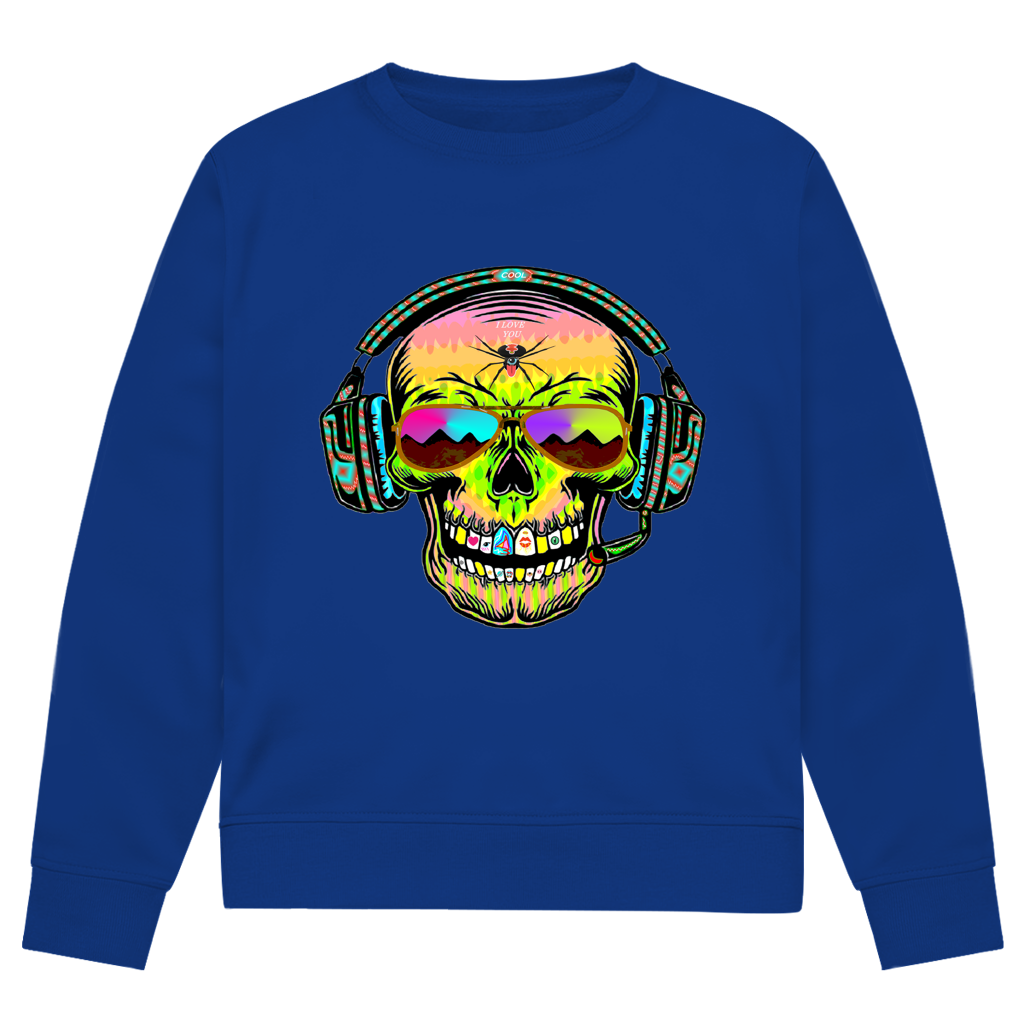 Herren Premium Bio Sweatshirt Skull Musik