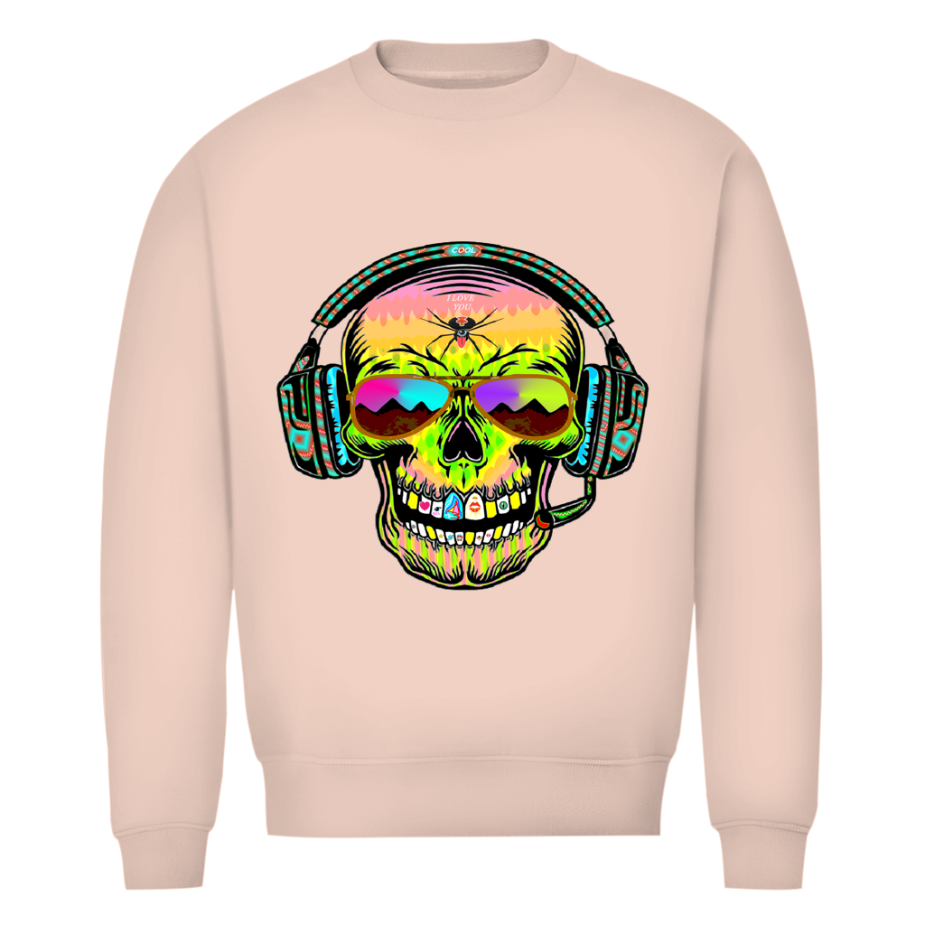 Herren Premium Bio Sweatshirt Skull Musik