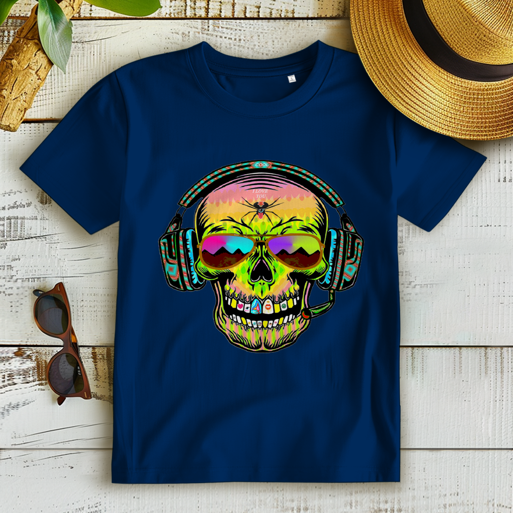 Damen Premium Bio T-Shirt Skull Musik
