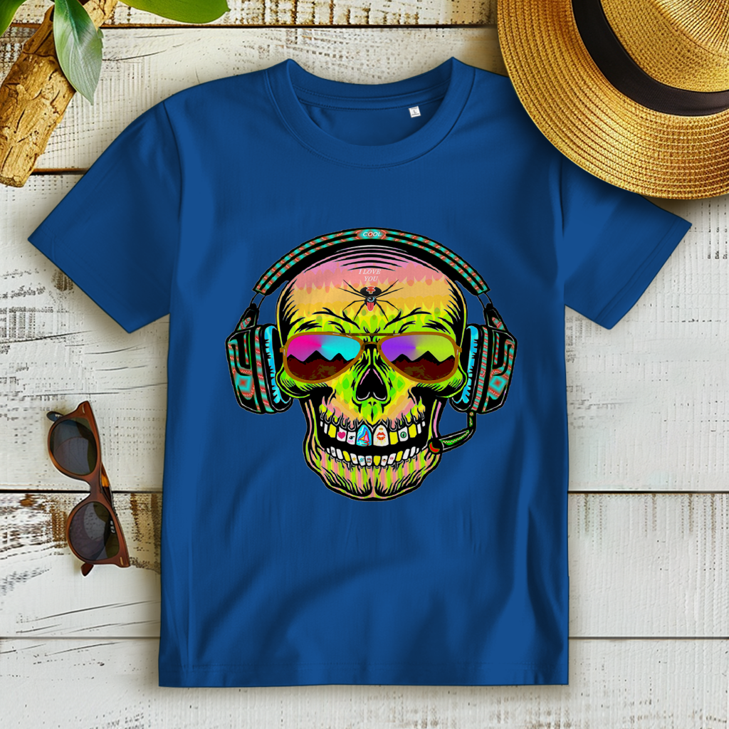 Damen Premium Bio T-Shirt Skull Musik