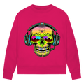 Damen Premium Bio Sweatshirt Skull Musik