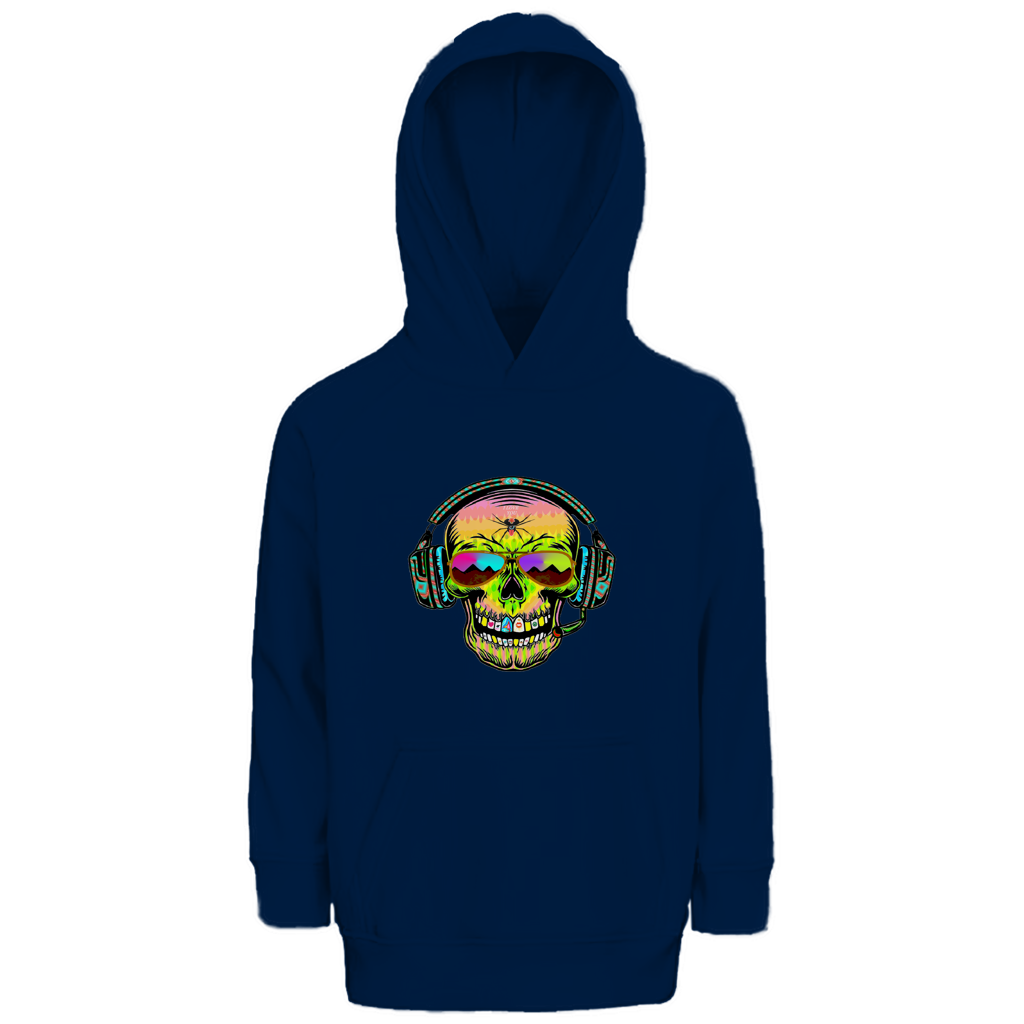 Kinder Premium Bio Hoodie Skull Musik