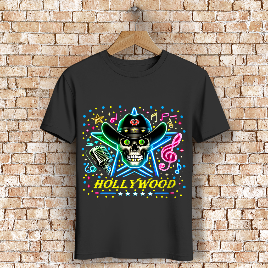 Herren Premium Bio T-Shirt Superstar Skull Hollywood
