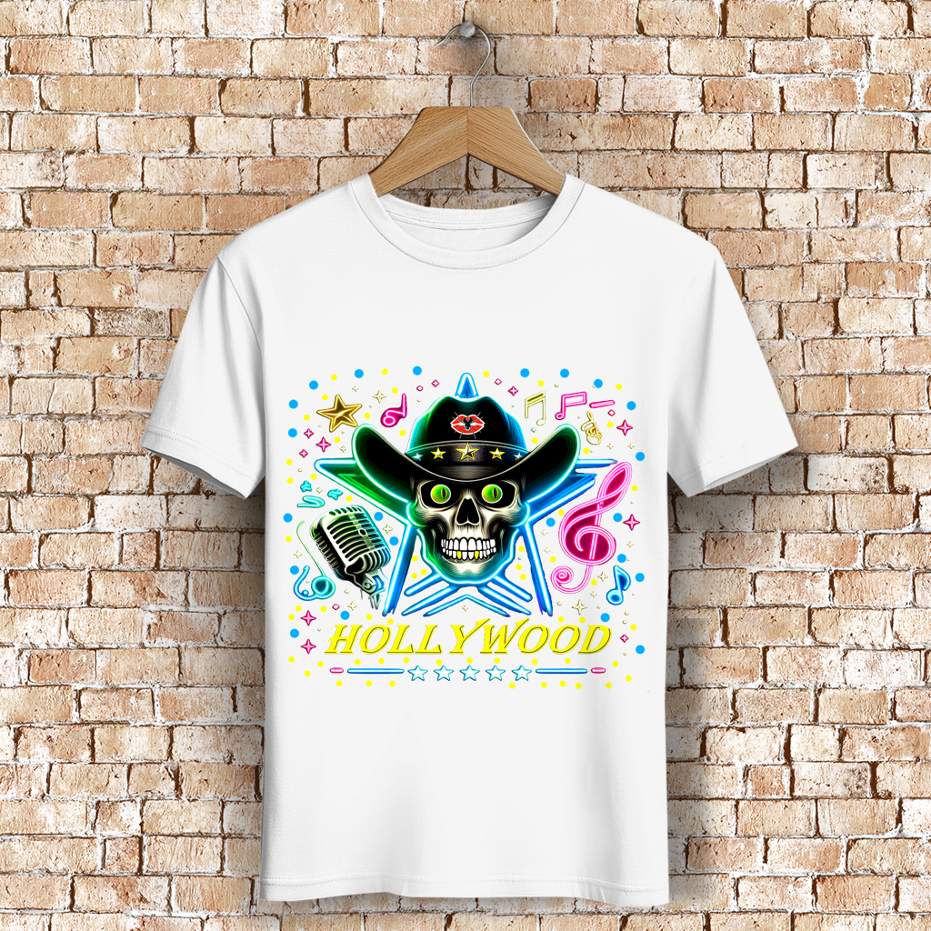 Herren Premium Bio T-Shirt Superstar Skull Hollywood