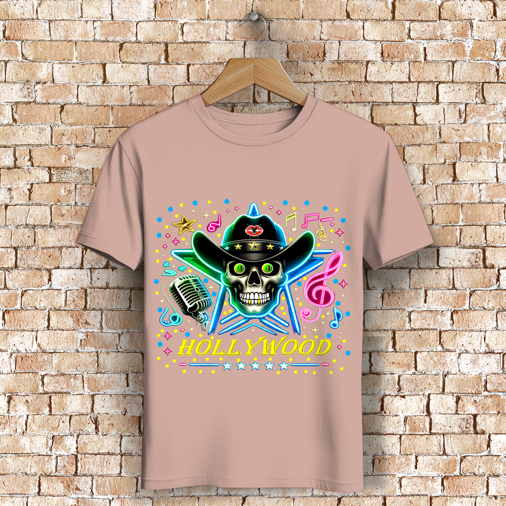 Herren Premium Bio T-Shirt Superstar Skull Hollywood