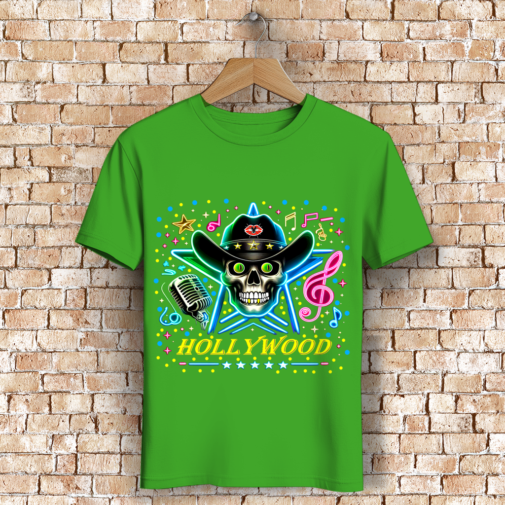 Herren Premium Bio T-Shirt Superstar Skull Hollywood