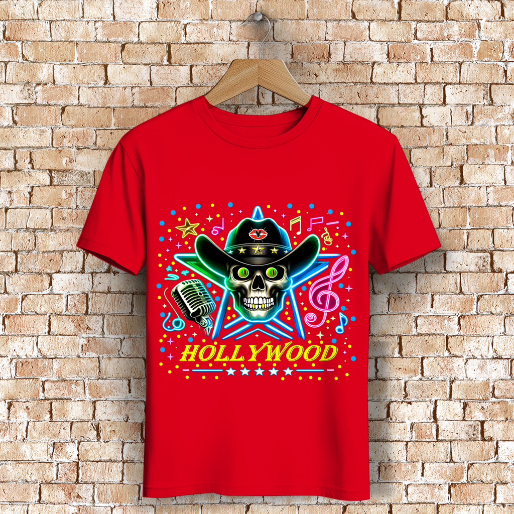 Herren Premium Bio T-Shirt Superstar Skull Hollywood