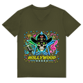 Herren Premium Bio V-Neck T-Shirt Superstar Skull Hollywood