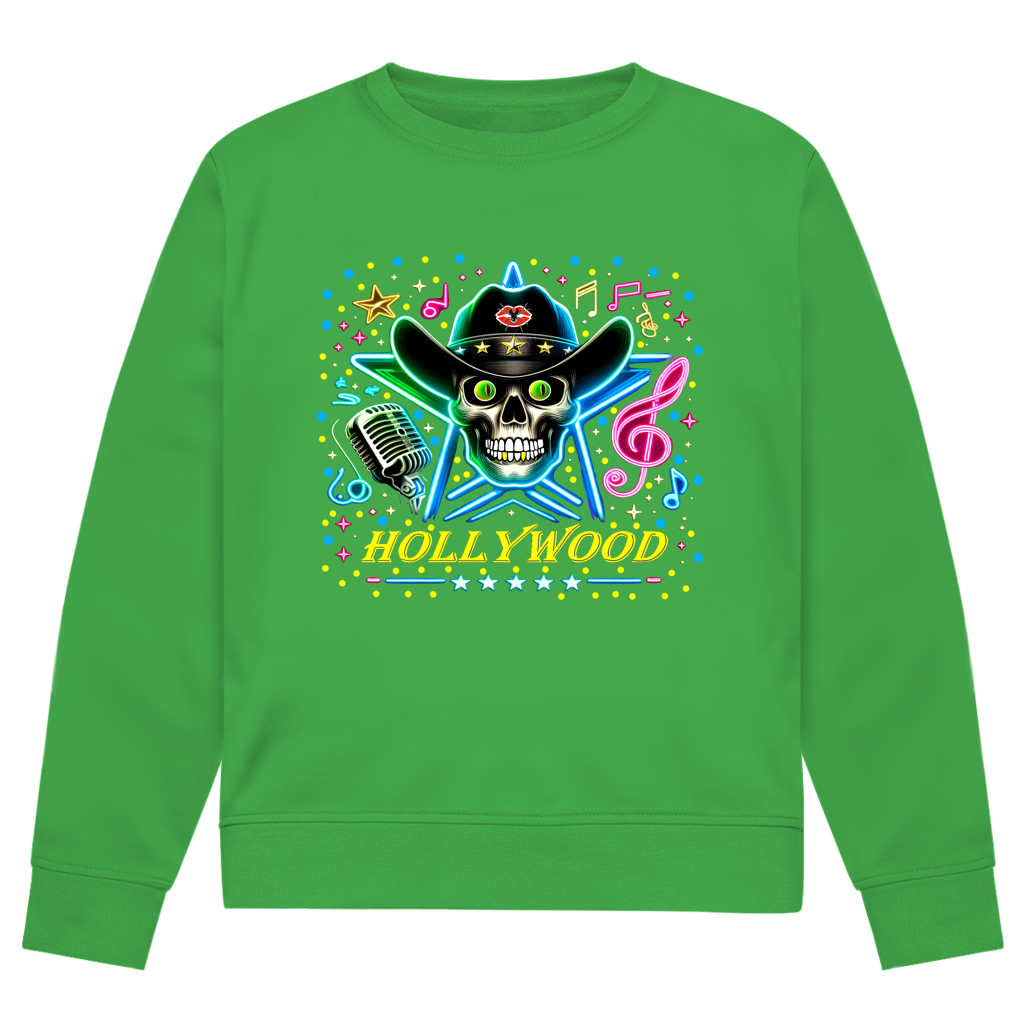 Herren Premium Bio Sweatshirt Superstar Skull Hollywood