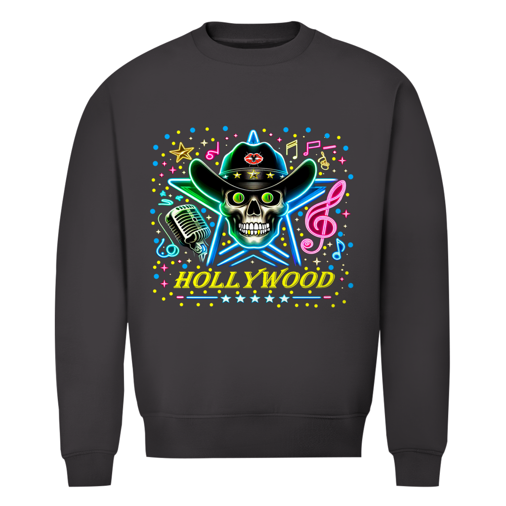 Herren Premium Bio Sweatshirt Superstar Skull Hollywood