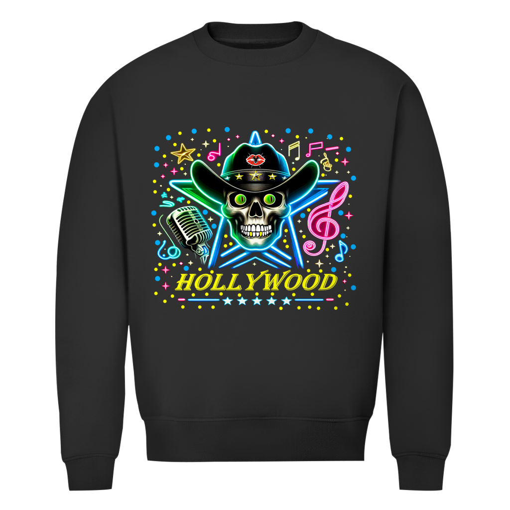 Herren Premium Bio Sweatshirt Superstar Skull Hollywood