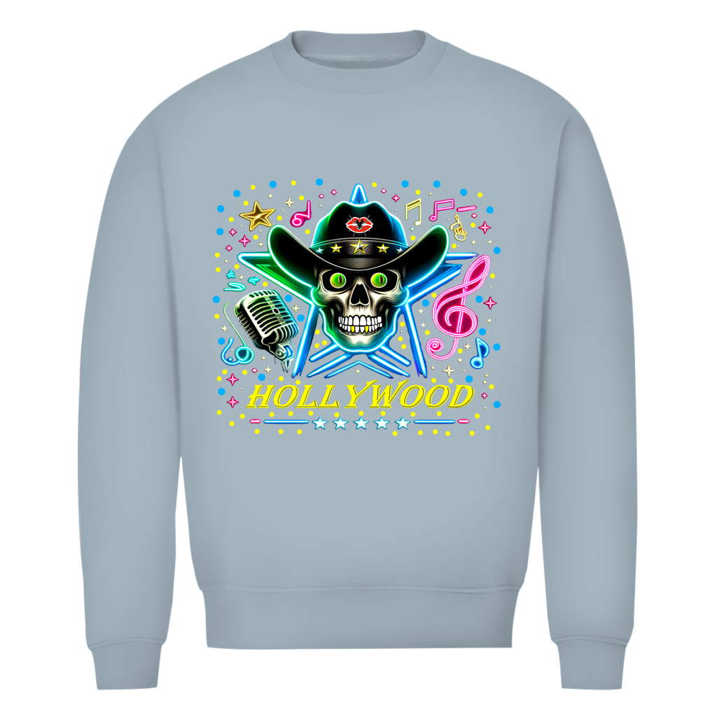 Herren Premium Bio Sweatshirt Superstar Skull Hollywood