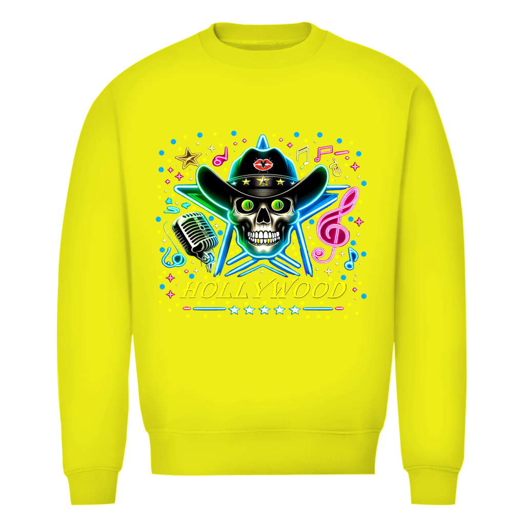 Herren Premium Bio Sweatshirt Superstar Skull Hollywood