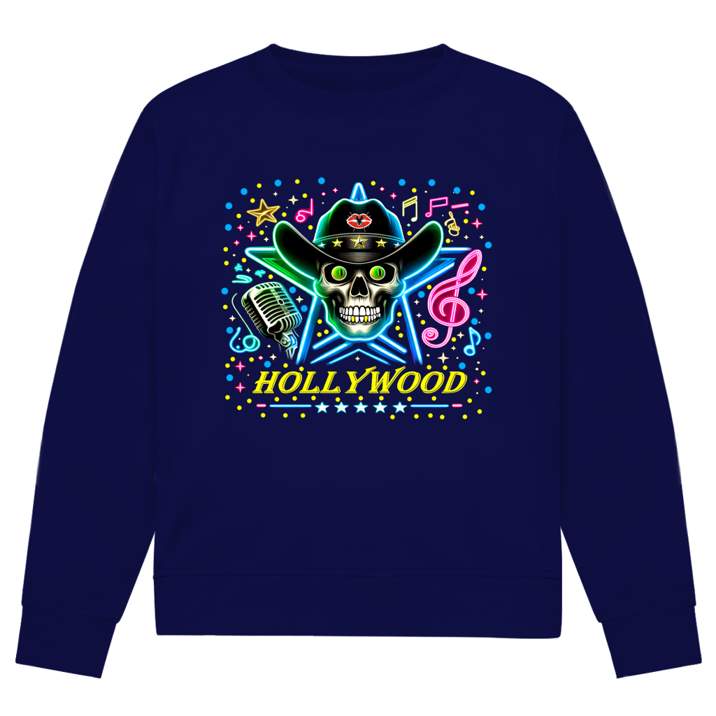 Herren Premium Bio Sweatshirt Superstar Skull Hollywood
