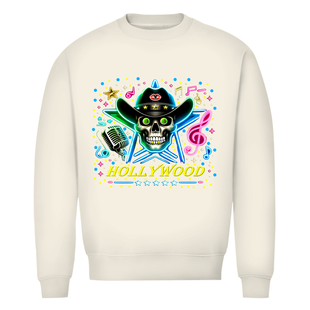 Herren Premium Bio Sweatshirt Superstar Skull Hollywood