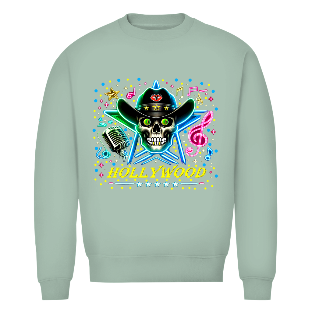 Herren Premium Bio Sweatshirt Superstar Skull Hollywood