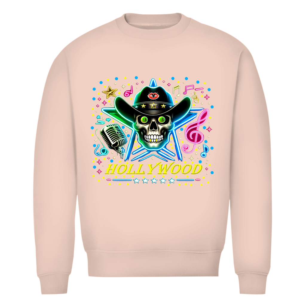 Herren Premium Bio Sweatshirt Superstar Skull Hollywood