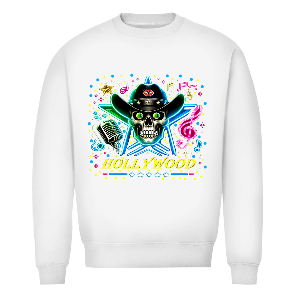 Herren Premium Bio Sweatshirt Superstar Skull Hollywood