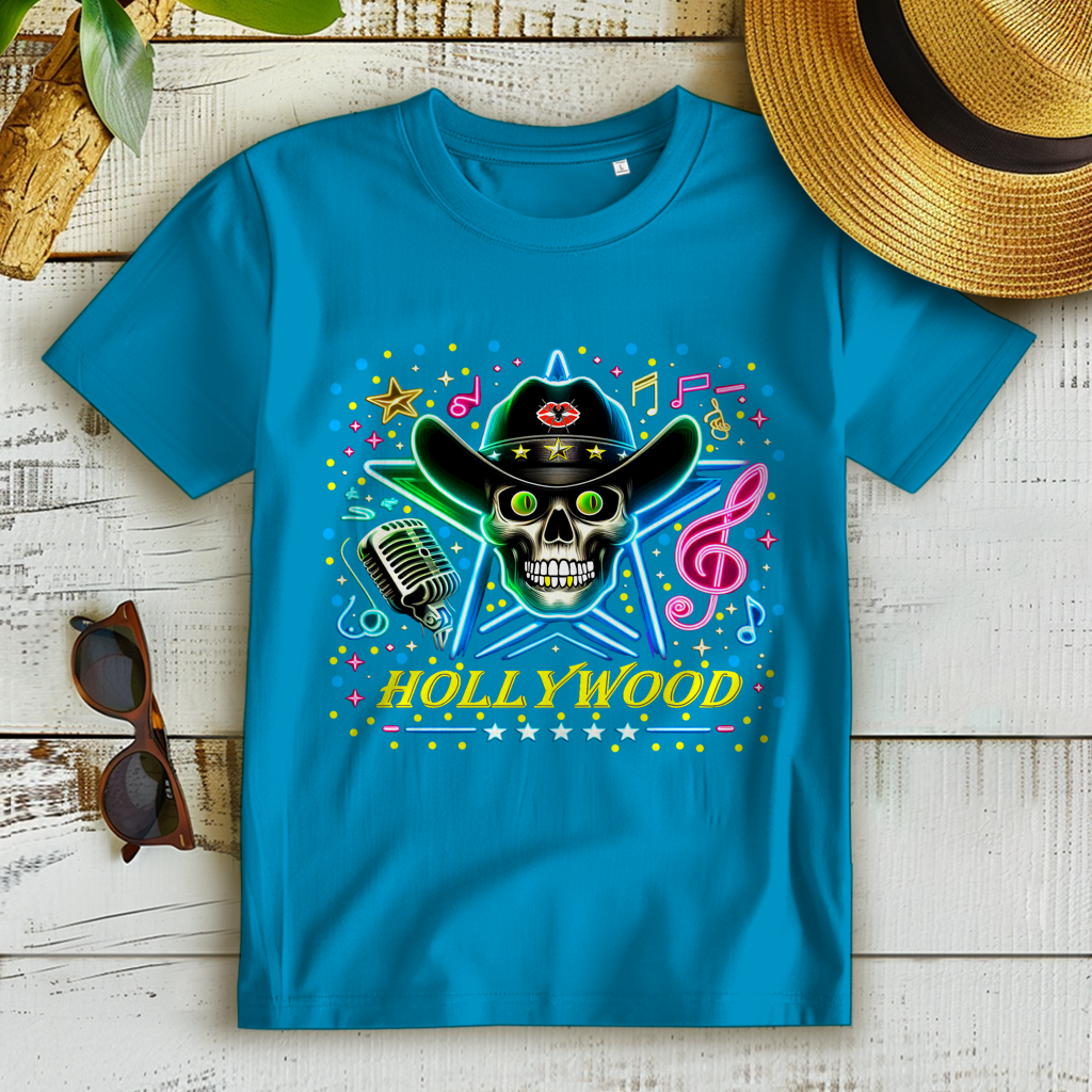 Damen Premium Bio T-Shirt Superstar Skull Hollywood