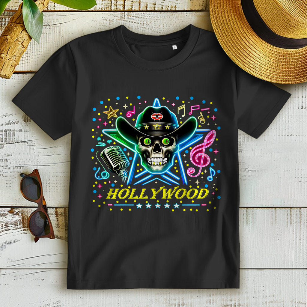 Damen Premium Bio T-Shirt Superstar Skull Hollywood