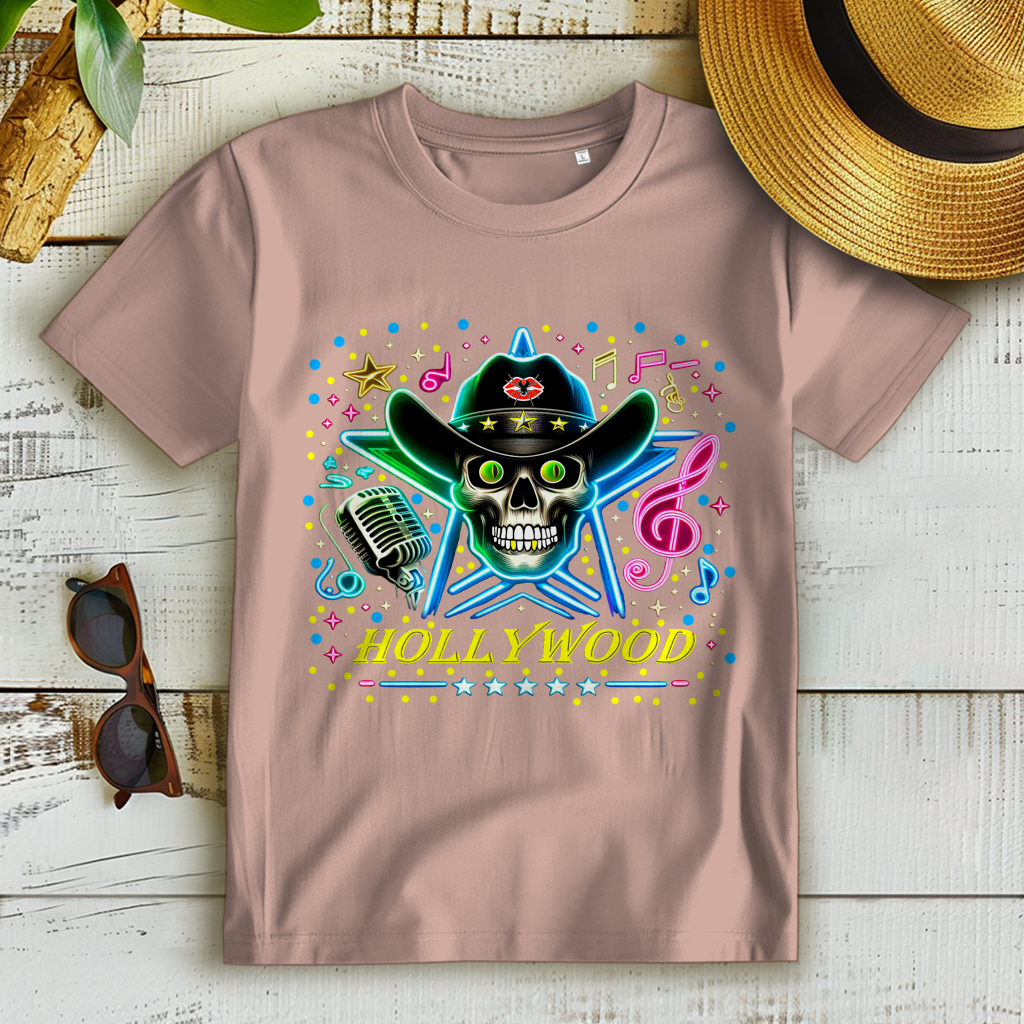 Damen Premium Bio T-Shirt Superstar Skull Hollywood