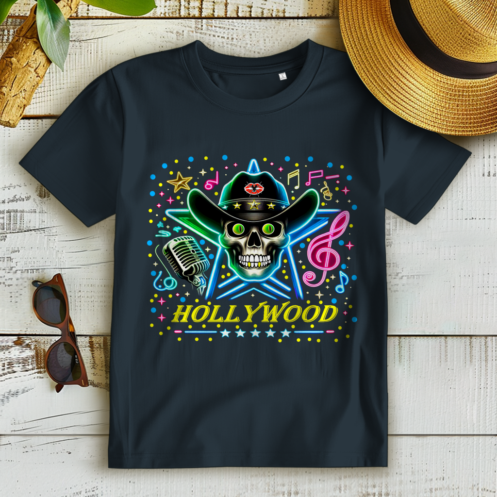 Damen Premium Bio T-Shirt Superstar Skull Hollywood