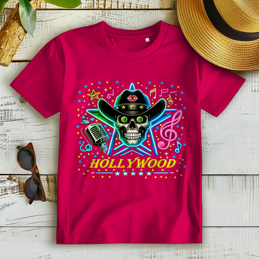 Damen Premium Bio T-Shirt Superstar Skull Hollywood