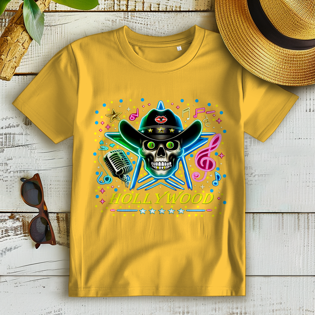 Damen Premium Bio T-Shirt Superstar Skull Hollywood