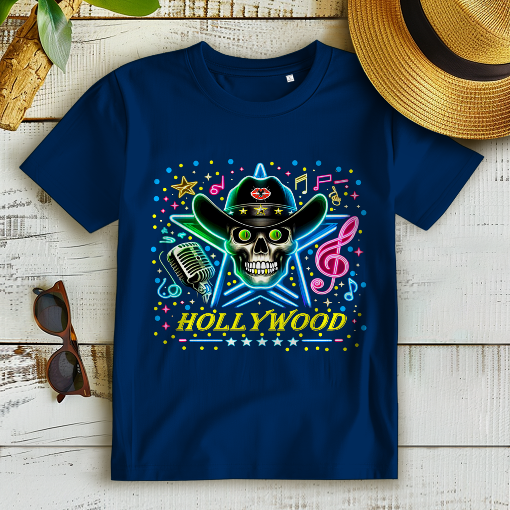 Damen Premium Bio T-Shirt Superstar Skull Hollywood