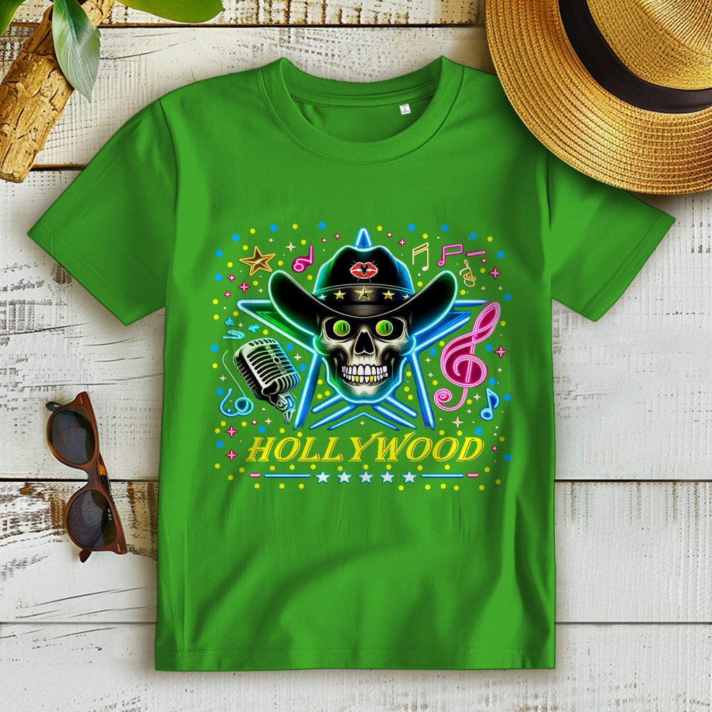 Damen Premium Bio T-Shirt Superstar Skull Hollywood