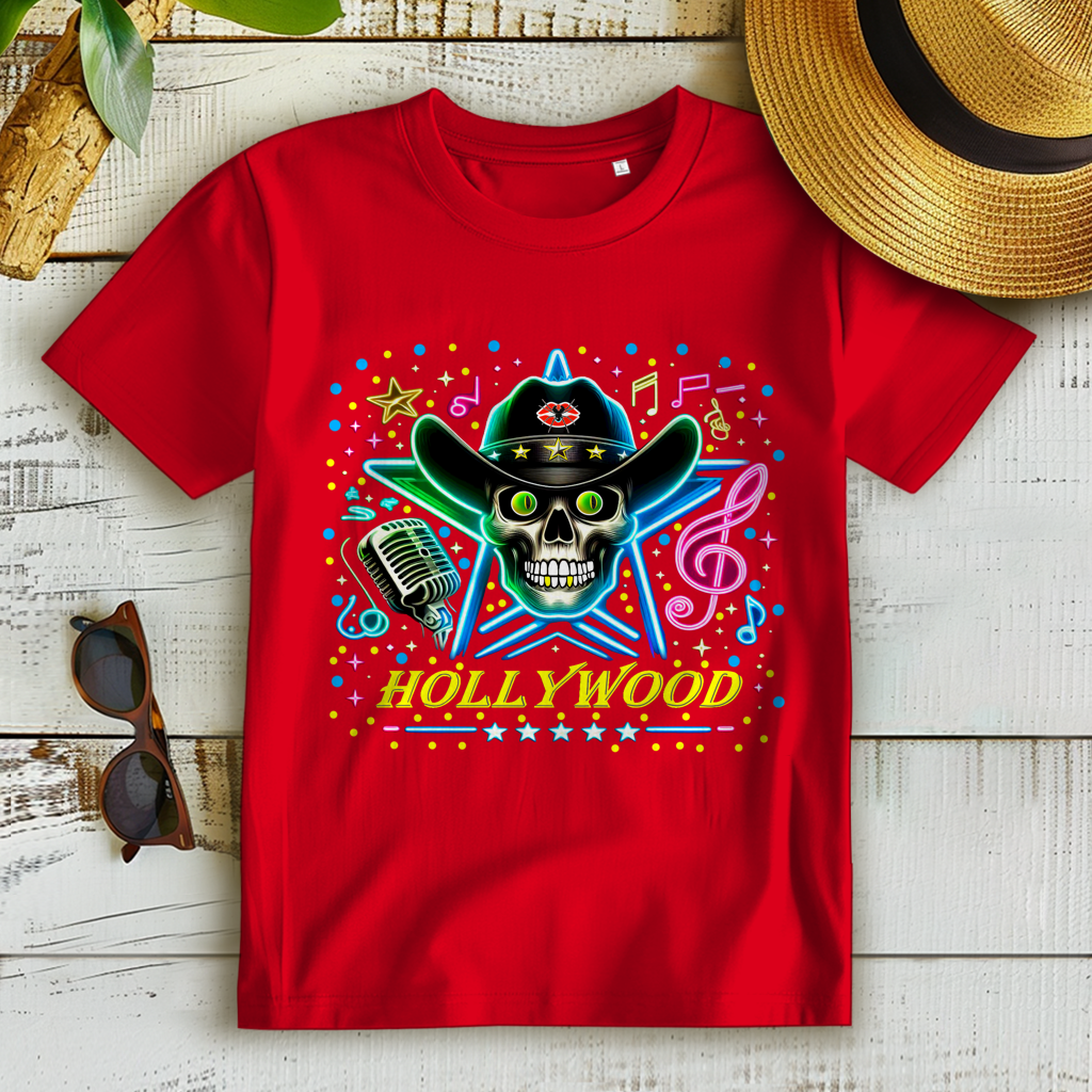 Damen Premium Bio T-Shirt Superstar Skull Hollywood