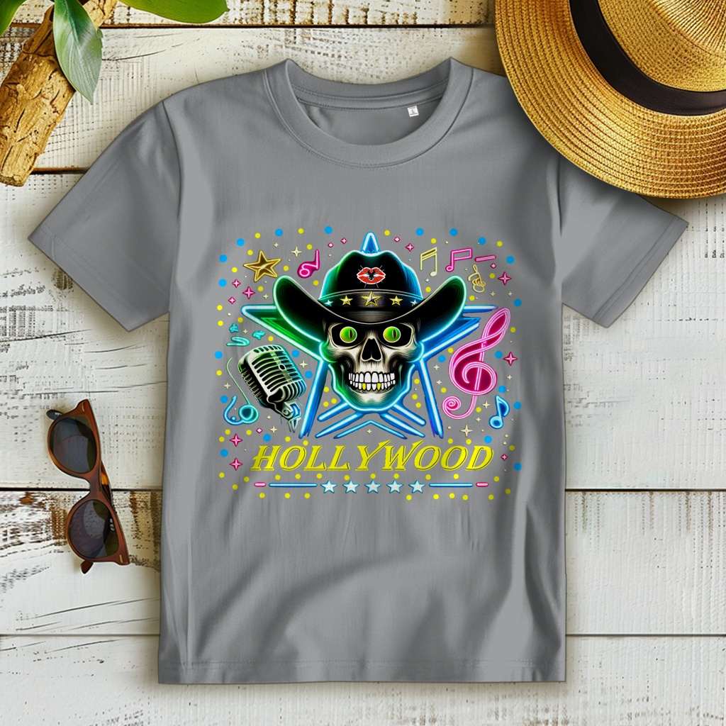 Damen Premium Bio T-Shirt Superstar Skull Hollywood