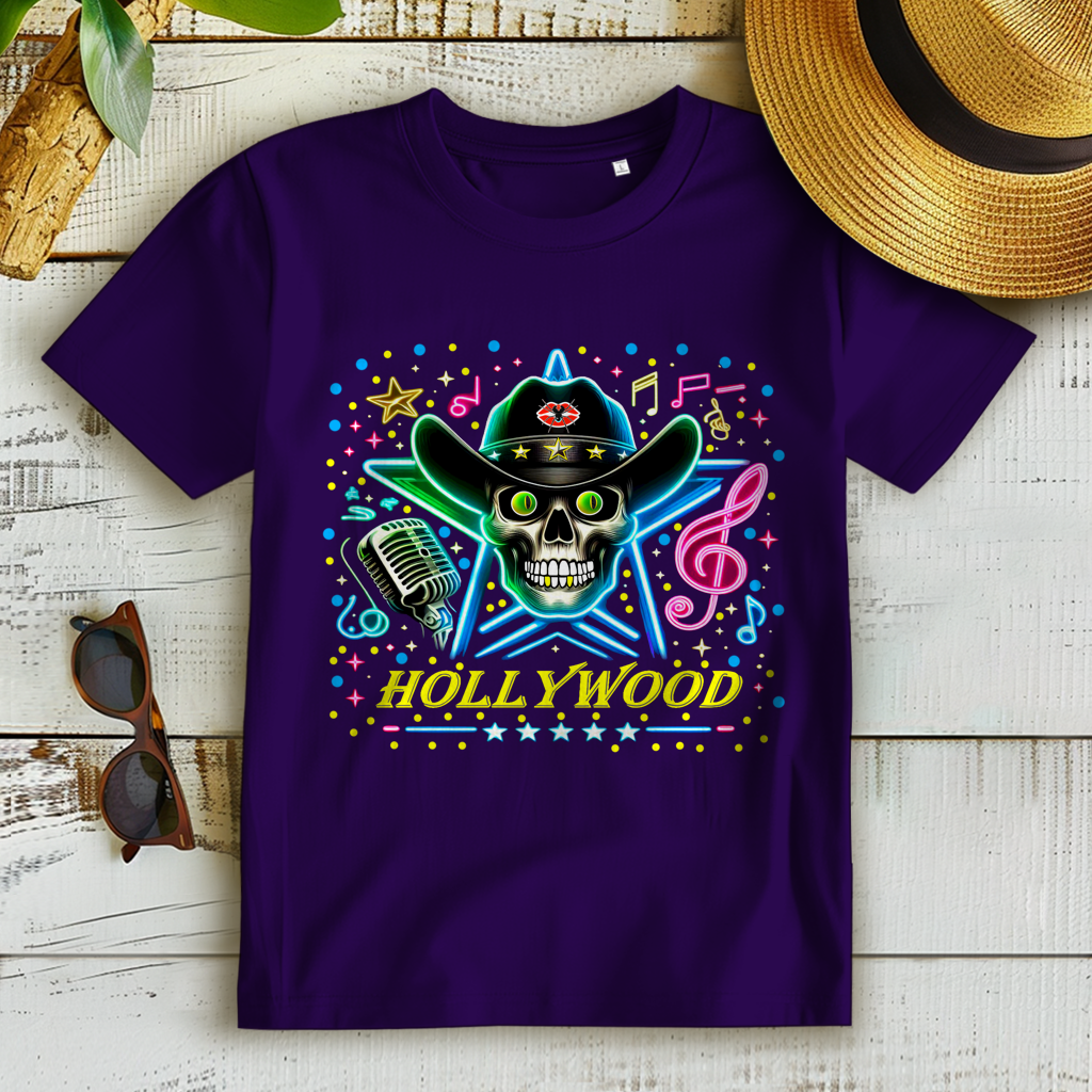 Damen Premium Bio T-Shirt Superstar Skull Hollywood