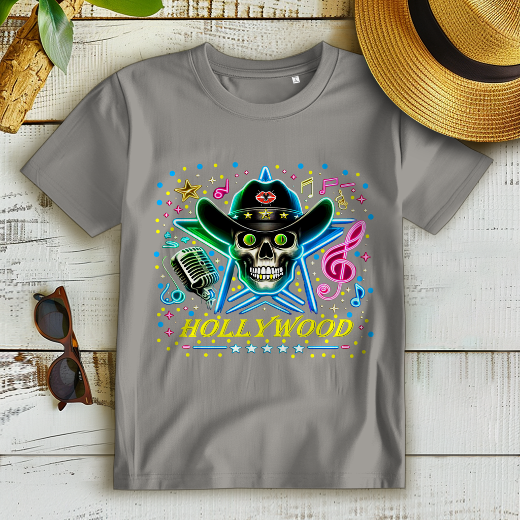 Damen Premium Bio T-Shirt Superstar Skull Hollywood