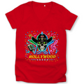 Damen Premium Bio V-Neck T-Shirt Superstar Skull Hollywood