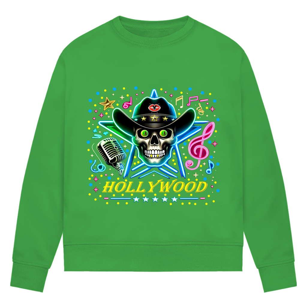 Damen Premium Bio Sweatshirt Superstar Skull Hollywood
