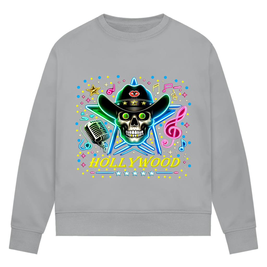 Damen Premium Bio Sweatshirt Superstar Skull Hollywood