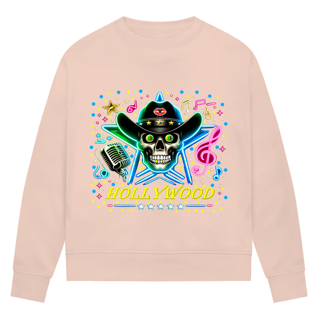 Damen Premium Bio Sweatshirt Superstar Skull Hollywood