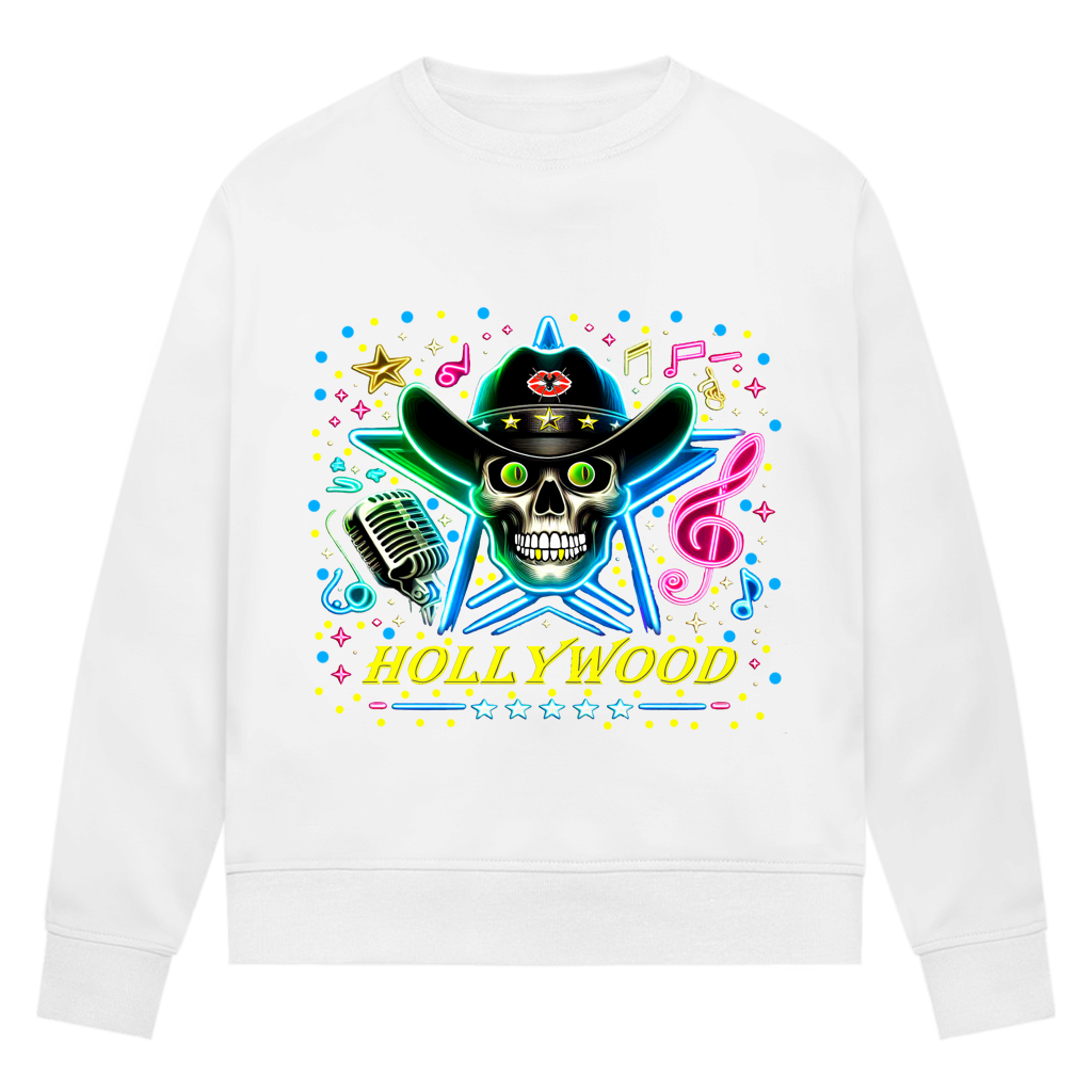 Damen Premium Bio Sweatshirt Superstar Skull Hollywood